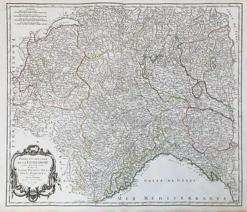 Partie Occidentale de la Lombardie et Pays Circonvoisins ou sont les Etats Savoye, Piemont, Milan, Genes, Plai