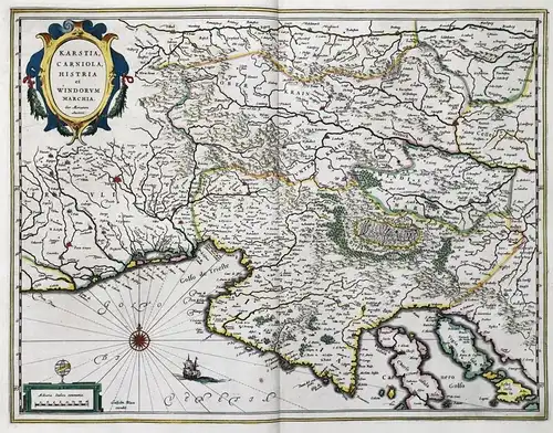 Karstia, Carniola, Histria et Windorum Marchia - Croatia Kroatia Istria Slovenia Italia map Karte
