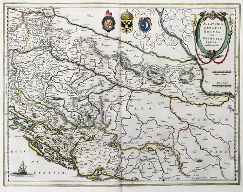 Sclavonia, Croatia, Bosnia cum Dalmatiae Parte - Croatia Kroatien Bosnia Dalamatia map Karte
