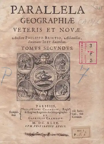 Parallela Geographiae Veteris et Novae. Tomus Secundus. - Atlas title Titel