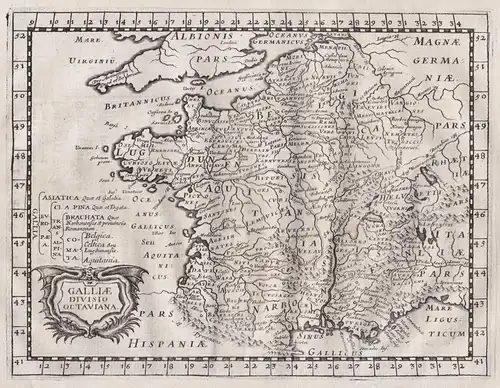 Galliae divisio Octaviana - Gallia Gaule Gallien France Octavian carte map Karte