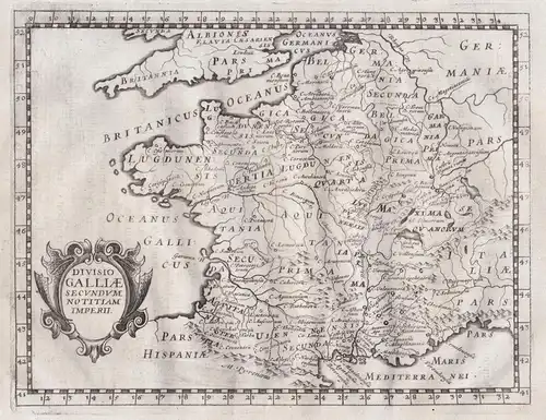 Divisio Galliae secundum notitiam imperii. - Gallia Gallien Gaule carte map Karte
