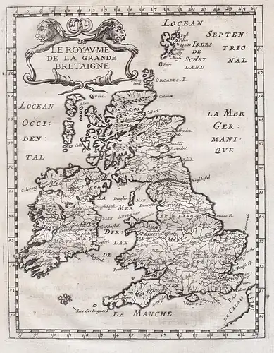 Le Royaume de la Grande Bretagne - British Isles Great Britain Großbritannien Ireland map Karte
