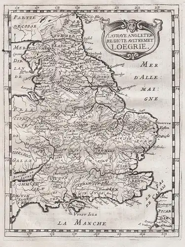 Lauraye Angleterre dicte aultremet Loegrie - South East England London Great Britain map Karte