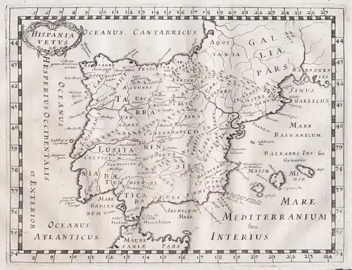 Hispania Vetus - Espana Spain Spanien Espagne mapa map Karte