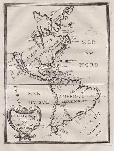 La Division de l'Ocean du Nouveau Monde - America California island continent Kontinent Amerique Amerika map K