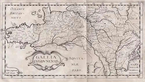 Gallia Lugdunensis - Gallia Gaule Gallien Bretagne France carte map Karte
