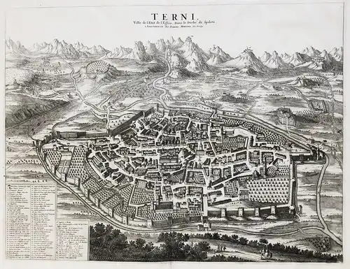 Terni. Ville de l'Etat de l'Eglise, Dans le Duché de Spoleto - Terni Umbria Italy Italia Italien veduta incisi