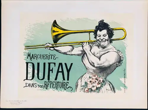 Marguerite Dufay dans son Repertoire (Plate 150) - Posanne Trombone Musik music poster Plakat Art Nouveau Juge