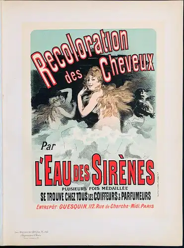 Recoloration des Cheveux par l'eau des Sirenes. (Plate 153) - poster Plakat Art Nouveau Jugendstil