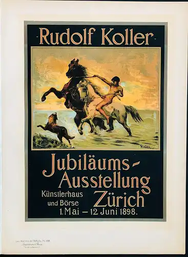 Rudolf Koller. Jubiläums-Ausstellung Zürich. (Plate 188) - poster Plakat Art Nouveau Jugendstil
