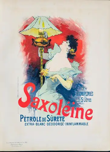 Saxoleine. Petrole de Surete. Extra-Blanc - Deodorisé - Innflammable (Plate 145) - poster Plakat Art Nouveau J