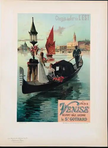 Chemin de Fer d l'Est. Venise. (Plate 171) - Venezia Venice Venise Venedig poster Plakat Art Nouveau Jugendsti