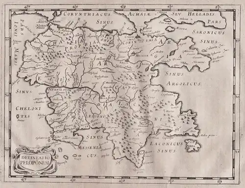 Delineatio Peloponesi - Morea Peloponnes Greece Griechenland map Karte