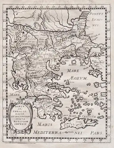 Dioeceses Thraciae Daciae et Macedoniae Iuxta Notitiam Imperii. - Greece Griechenland Archipelago Greek map Ka