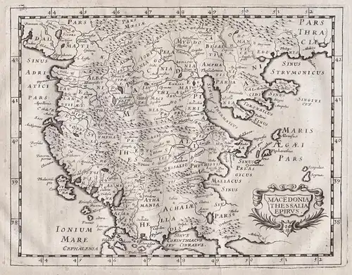 Macedonia Thessalia Epirus - Macedonia Greece Griechenland map Karte