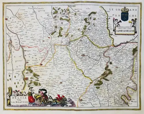 Belsia, vulgo La Beausse - Beauce Chartres Dreux Orleans Eure-et-Loire Centre Karte map carte gravure