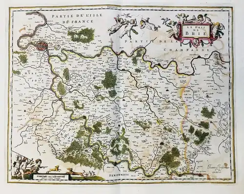 Le Pais de Brie. - Brie Paris Melun Nangis Provins Guignes Ile-de-France Karte map carte gravure