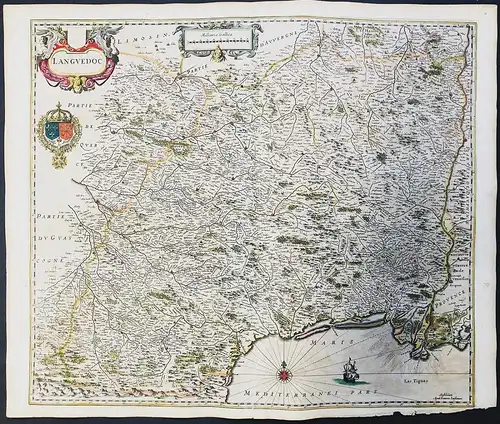 Languedoc - Languedoc Toulouse Montpellier Karte map carte gravure