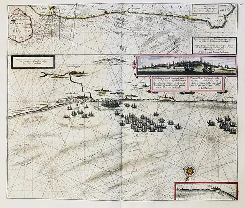 Pascaert vande Custe van Vlaenderen, van Walcheren tot Cales en Bouloigne in Vranckrijck / Carte maritime dela