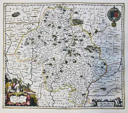 Quercy, olim Cadurcium - Cahors Quercy Occitanie Lot Karte map carte gravure