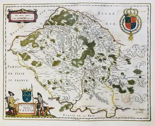Valesium Ducatum. Valois - Valois Crepy Senlis La Ferte-Milon Meaux Soissons Oise Hauts-de-France Karte map ca
