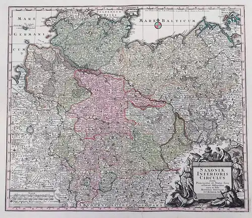 Saxoniae Inferioris Circulus - Niedersachsen Hamburg Braunschweig Lübeck Wolfenbüttel Hannover Lüneburg map Ka
