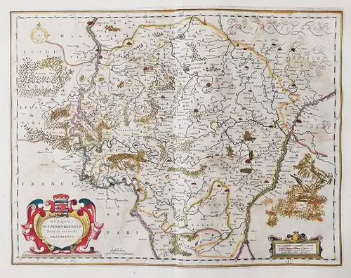 Ducatus Lutzenburgensis Nova et accurata descriptio - Luxemburg Luxembourg Letzebuerg Karte map carte gravure