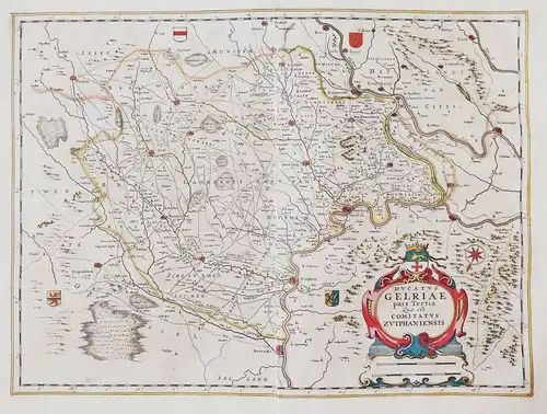 Ducatus Gelriae pars Tertia quae est Comitatus Zutphaniesis - Gelderland Zutphen Doesburg Lochem Groenlo Doeti
