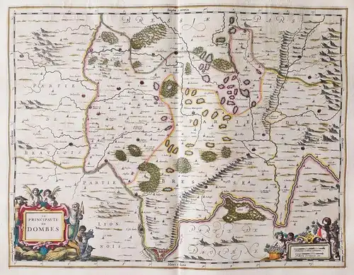 La Principaute de Dombes - Dombes Ain Auvergne-Rhone-Alpes Lyon France Karte map carte gravure