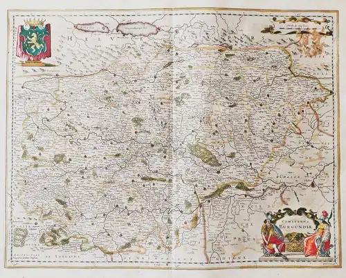 Comitatus Burgundiae - Bourgogne Burgundy Burgund France Karte map carte gravure