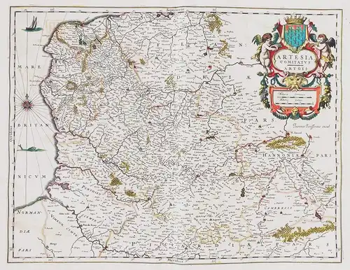 Artesia Comitatus Artois - Artois Arras Boulogne-sur-Mers Hauts-de-France Karte map carte gravure