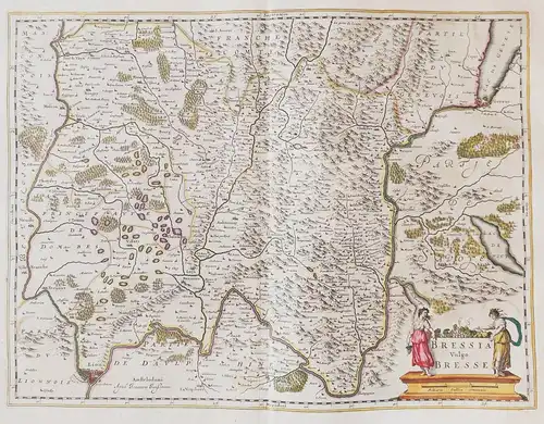 Bressia vulgo Bresse - Bresse Auvergne-Rhone-Alpes Bourgogne-Franche-Comte Karte map carte gravure