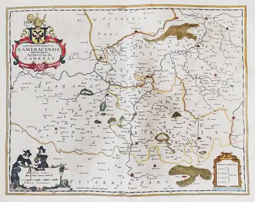 Arcihiepiscopatus Cameracensis / Archevesche de Cambray - Cambrai Douai Bouchain Hauts-de-France Karte map car
