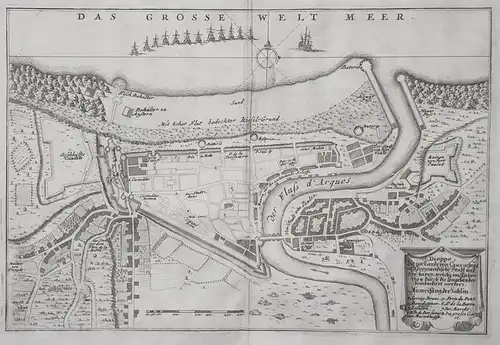 Dieppe. Die im Lande von Caux gelegene Normändische Stadt und Seehaven, welche im Jahr 1694 durch die Engeländ