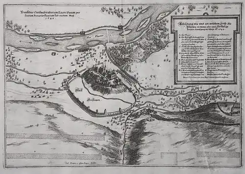 Abbildung wie und an welchem Orth die Allyrten Armeen uber den Iserfluß gekommen zu ausgang des Mayo A° 1648 -