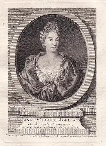 Anne M. Louis d'Orleans - Anne Marie Louise d'Orleans Montpensier (1627-1693) Petite-fille de France, Princess