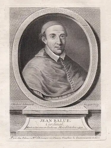 Jean Balue - Jean de La Balue (1421 - 1491) Bischof bishop eveque Evreux Angers Kardinal Cardinal Portrait eng