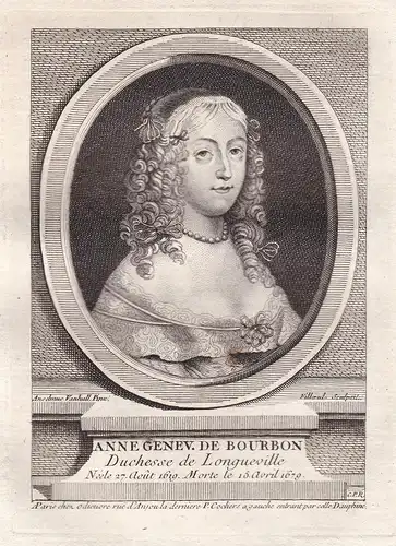Anne Genev. de Bourbon - Anne Genevieve de Bourbon Conde  (1619 - 1679) Tochter von Henri II. de Bourbon gravu