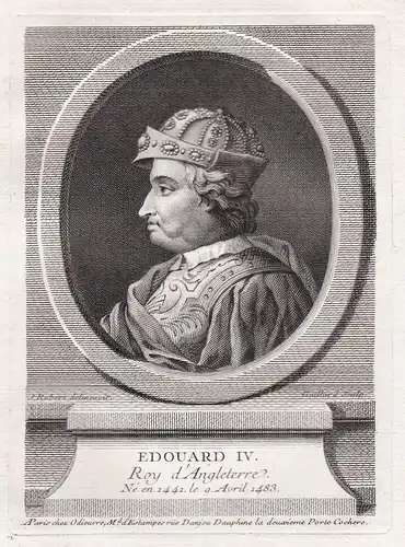 Edouard IV - Edward Eduard IV (1442 - 1483) York König England King Great Britain Portrait engraving gravure