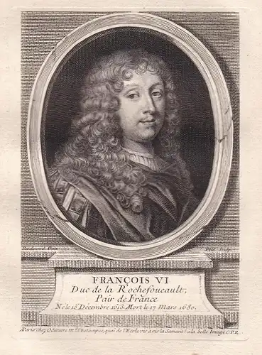Francois VI Duc de la Rochefoucault - Francois de La Rochefoucauld (1613-1680) Moralist author writer philosop