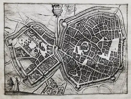 Arras - Arras Hauts-de-France gravure carte map Karte