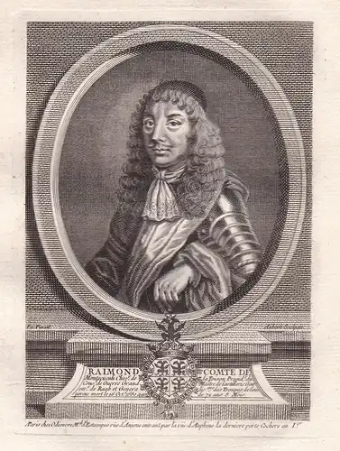 Raimond Comte de Montecuculi - Raimondo Graf Montecuccoli (1609 - 1680) Feldherr Italien Italia Kuperstich Por