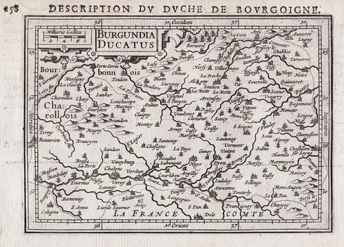 Burgundia Ducatus - Bourgogne Burgundy Burgund map Karte carte gravure