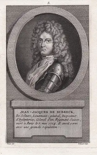 Jean-Jacques de Surbeck - Johann Jakob Surbeck (1644-1714) Solothurn Generalleutnant Schweiz Suisse Portrait