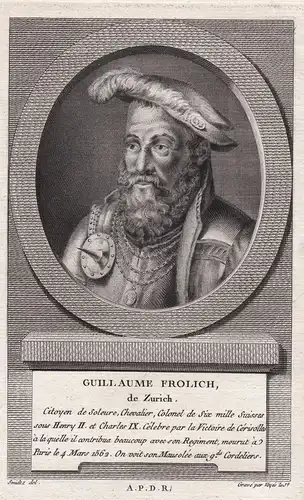 Guillaume Frolich - Wilhelm Frölich (1504-1562) Riesbach Zürich Söldner Söldnerführer Schweiz Portrait