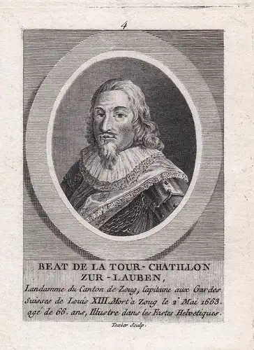 Beat de la Tour-Chatillon Zurlauben - Beat Tour-Chatillon Zurlauben (1597 - 1663) Bremgarten Zug Soldat Gesand