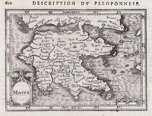 Morea - Peloponnese Peloponnes Morea Greece Griechenland map Karte carte