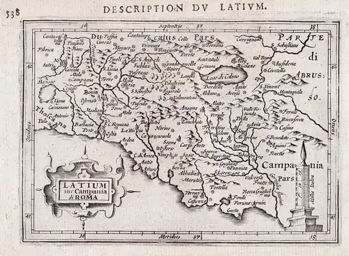 Latium sive Campania di Roma - Lazio Roma Italia Italy Italien map Karte carte carta