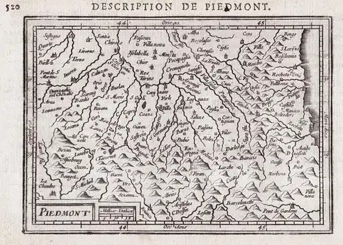 Piedmont - Piemonte Piemont Italia Italy Italien map Karte carte carta
